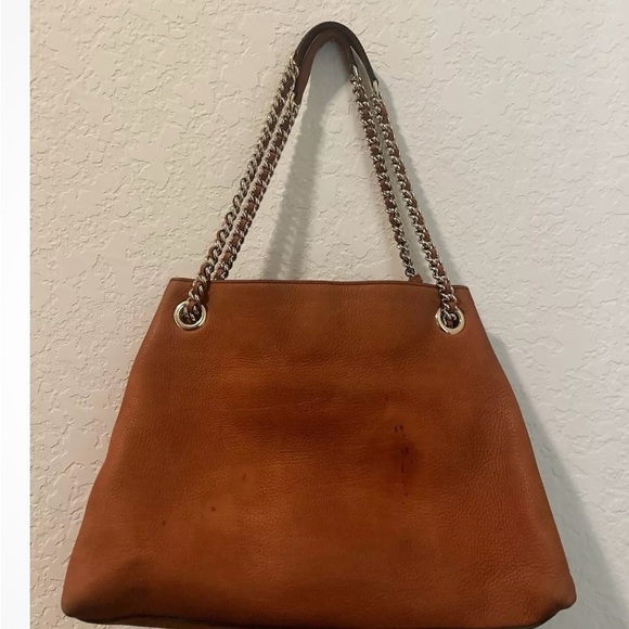 GUCCI Soho Chain Nubuck Orange Leather Tote - Picture 9 of 15